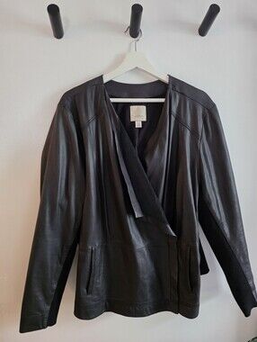 Sejour 3X Black Leather Jacket.